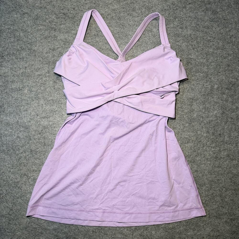 Lululemon Women Activewear Tank Top Size 6 Purple White Performance